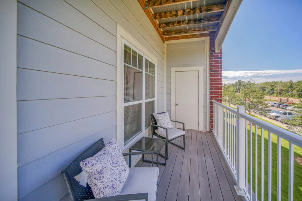 balcony with view of street