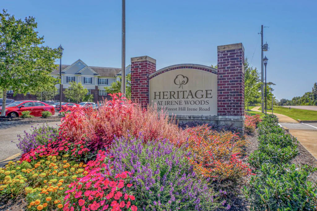 Heritage at Irene Woods exterior entry sign