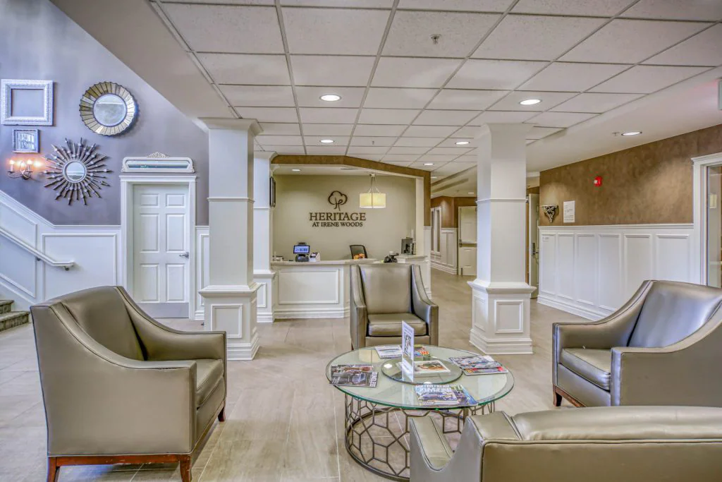 Heritage at Irene Woods interior entry front desk