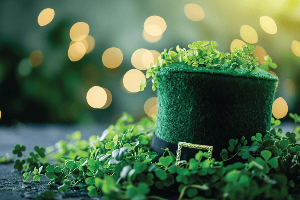 St. Patricks Day hat with clovers